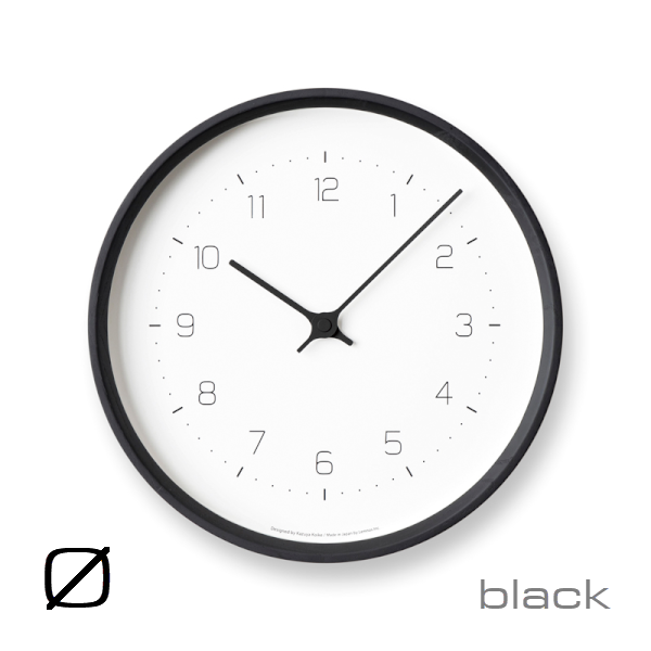 LEMNOS レムノス NEUT wall clock ニュートウォールクロック KK22-09 ブラック グレー ナチュラル 掛け時計 直径28.8cm