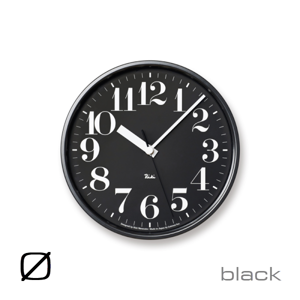 LEMNOS レムノス RIKI STEEL CLOCK リキスチールクロック ボールド ブラック ホワイト WR08-25 掛け時計 直径20.4cm