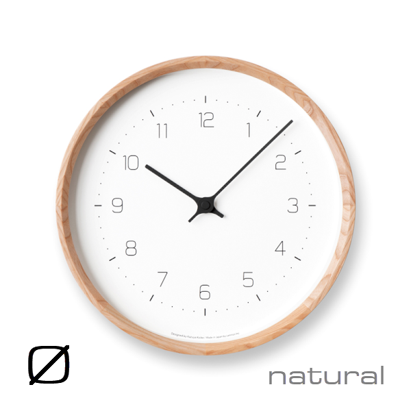 LEMNOS レムノス NEUT wall clock ニュートウォールクロック KK22-09 ブラック グレー ナチュラル 掛け時計 直径28.8cm