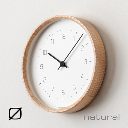 LEMNOS レムノス NEUT wall clock ニュートウォールクロック KK22-09 ブラック グレー ナチュラル 掛け時計 直径28.8cm