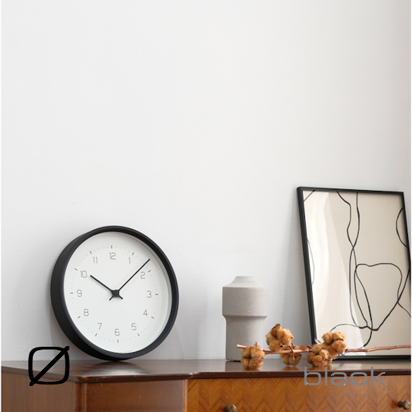 LEMNOS レムノス NEUT wall clock ニュートウォールクロック KK22-09 ブラック グレー ナチュラル 掛け時計 直径28.8cm