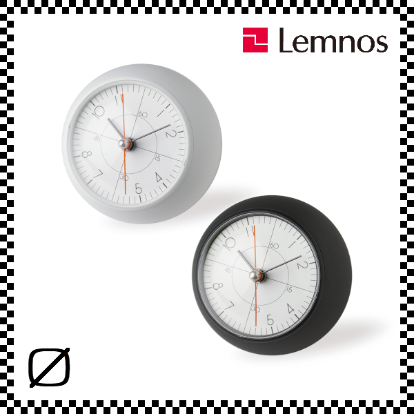 LEMNOS レムノス earth clock less アースクロックレス ブラック ホワイト TIL19-09 置き時計 W100mm/H100mm