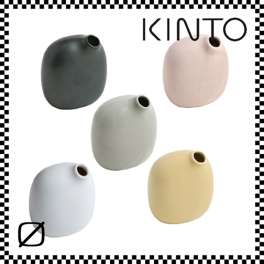 KINTO キントー SACCO ベース 磁器 02 イエロー ピンク グレー ブラック ホワイト 花瓶 陶器製