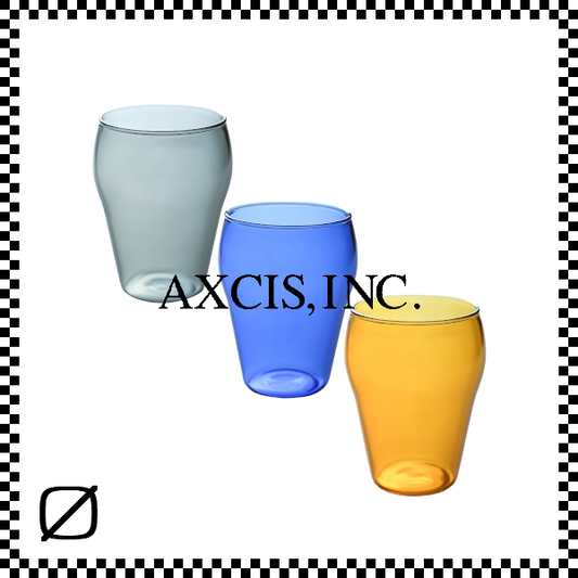 AXCIS アクシス lagom ラゴム グラス L 380ml イエロー グレー ブルー HS3579 HS3580 HS3581 耐熱ガラス