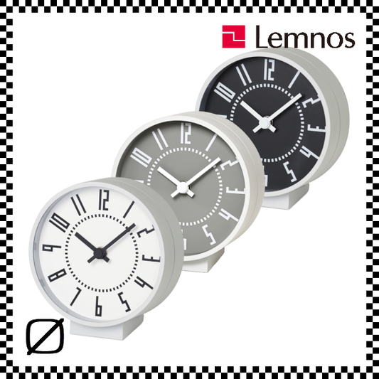 LEMNOS レムノス eki clock s エキクロックS ブラック グレー ホワイト TIL19-08 置き時計 W130mm/H142mm