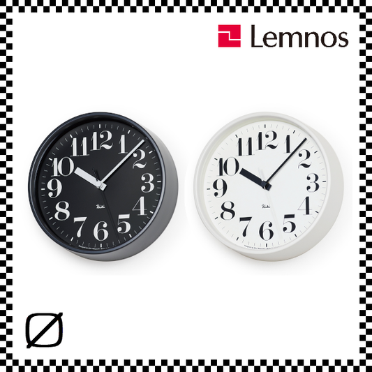 LEMNOS レムノス RIKI STEEL CLOCK リキスチールクロック ボールド ブラック ホワイト WR08-25 掛け時計 直径20.4cm