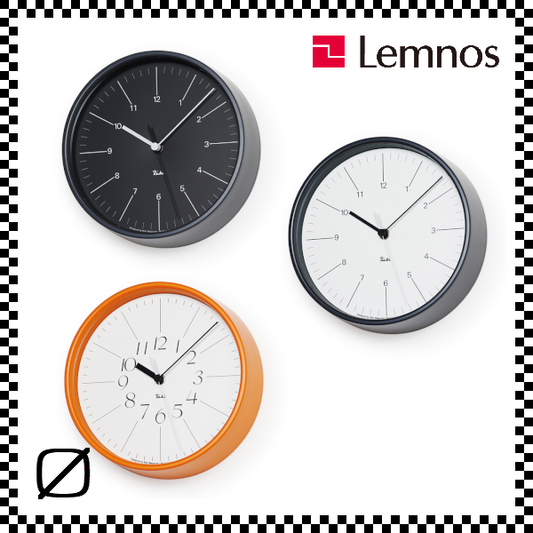 LEMNOS レムノス RIKI STEEL CLOCK リキスチールクロック ブラック オレンジ ホワイト WR17-10/WR17-11 掛け時計 直径20.4cm