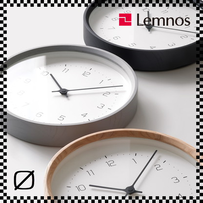 LEMNOS レムノス NEUT wall clock ニュートウォールクロック KK22-09 ブラック グレー ナチュラル 掛け時計 直径28.8cm