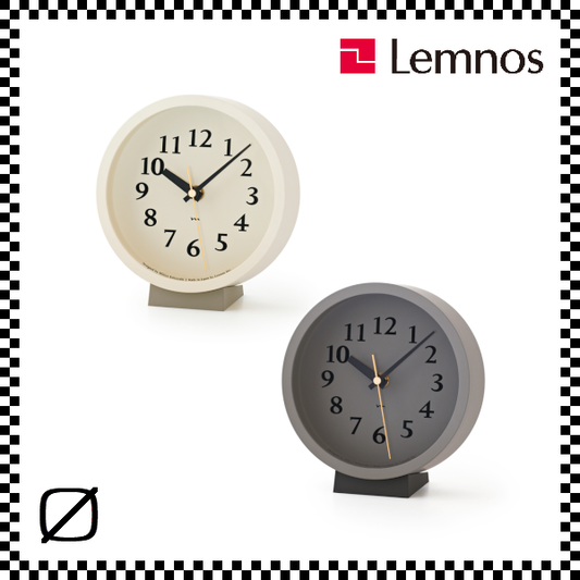 LEMNOS レムノス m clock エムクロック アイボリー グレー MK14-04 電波時計 置き時計 W15.0cm/H16.1cm