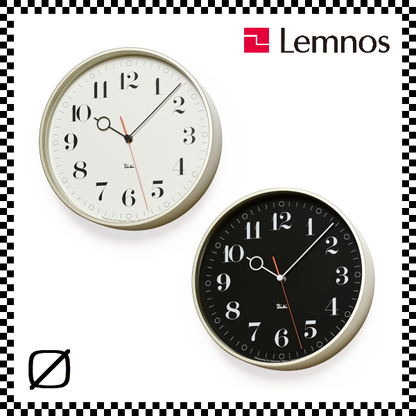 LEMNOS レムノス RIKI RING CLOCK リキリングクロック ブラック ホワイト WR20-05 掛け時計 直径25.1cm