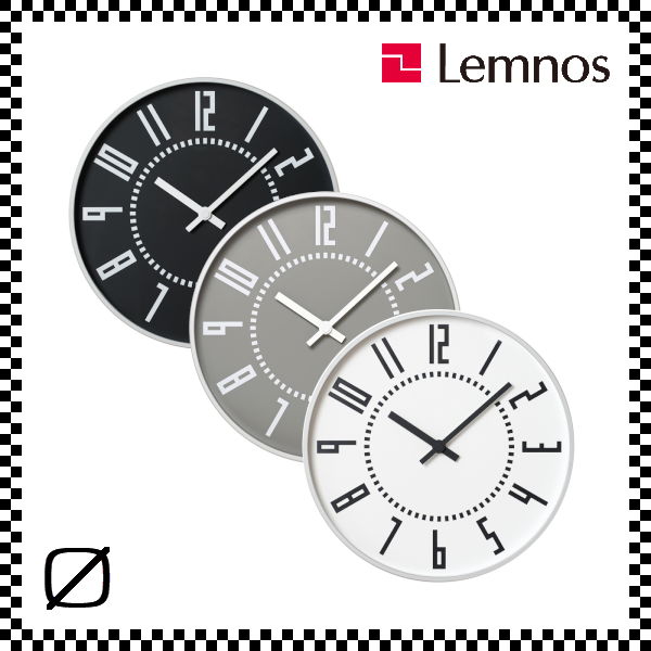 LEMNOS レムノス eki clock エキクロック クロック TIL16-01 ブラック グレー ホワイト 掛け時計 直径25.6cm