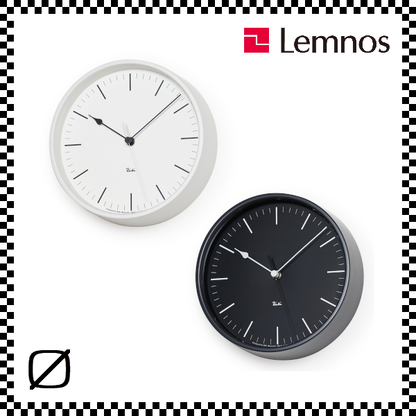 LEMNOS レムノス RIKI STEEL CLOCK リキスチールクロック ブラック ホワイト WR08-24 掛け時計 直径20.4cm