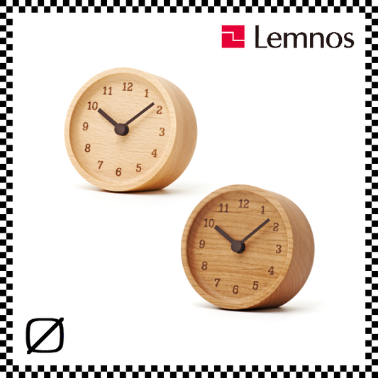 LEMNOS レムノス MUKU desk clock ムクデスククロック ブナ アルダー LC12-05 置き時計 W8.6cm/H8.6cm