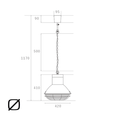 HERMOSA ハモサ PASADENA LAMP パサデナランプ CM-005 1灯 W420mm/H410mm ペンダントランプ